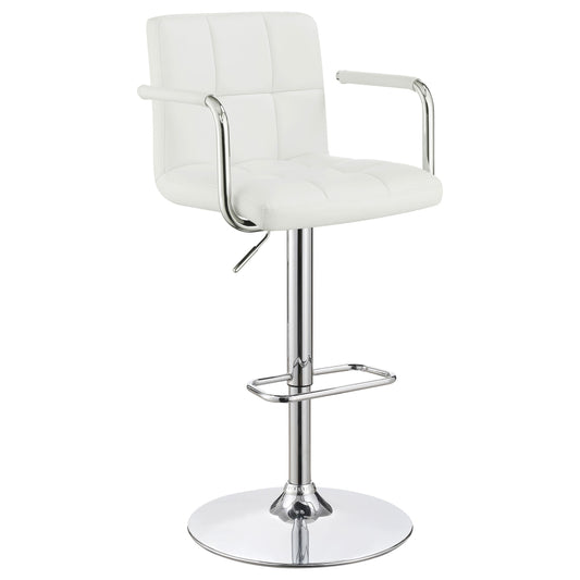 Tabouret de bar Palomar à hauteur réglable, blanc et chrome