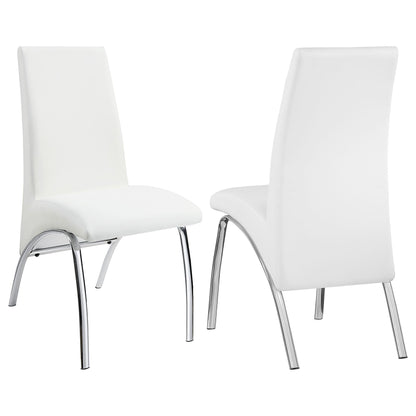 Chaises de salle à manger Bishop, assise et dossier rembourrés, blanc et chrome (lot de 2)