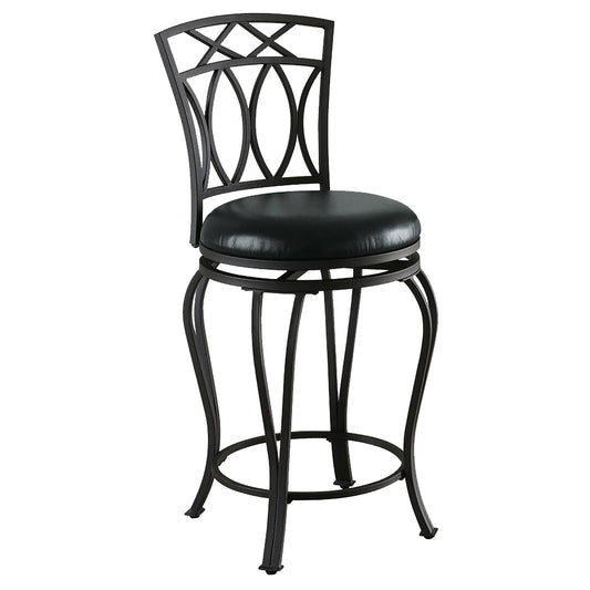 Tabouret de bar pivotant rembourré Adamsville, noir