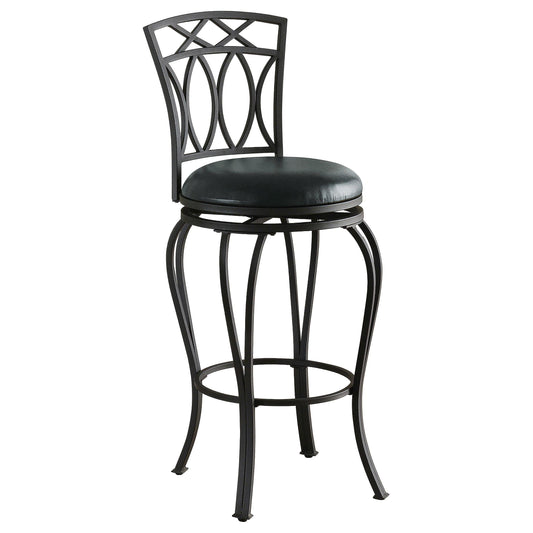 Tabouret de bar pivotant rembourré Adamsville, noir