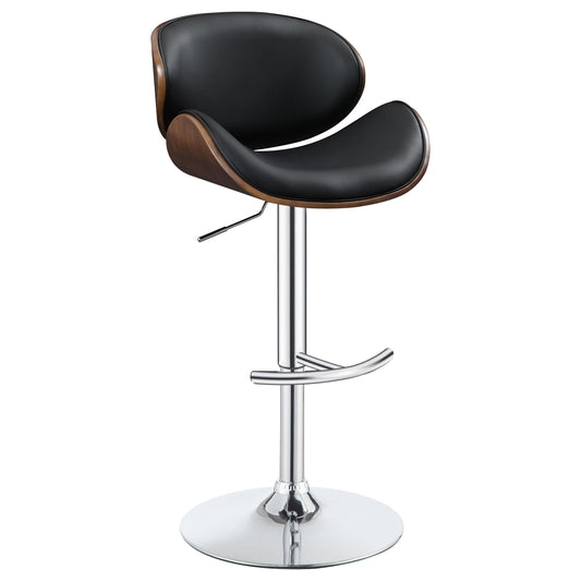 Tabouret de bar réglable Harris, noir et chrome