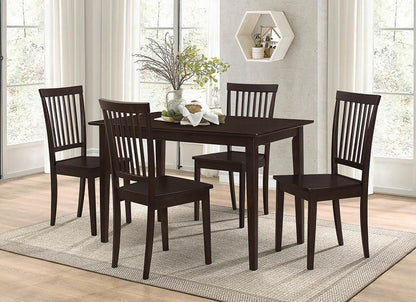 Ensemble de table à manger rectangulaire 5 pièces Gomez, couleur cappuccino