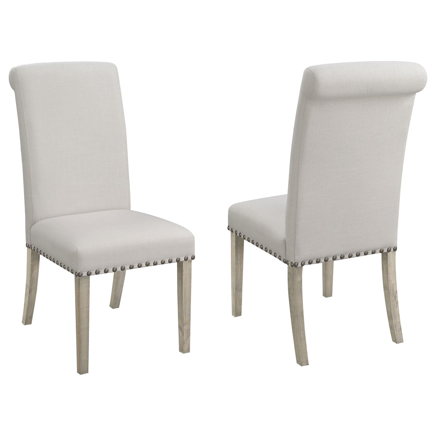 Chaises de salle à manger rembourrées Salem, couleur fumée et grise rustique (lot de 2)