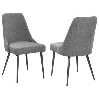Chaises de salle à manger Alan, revêtement en tissu, gris (lot de 2)