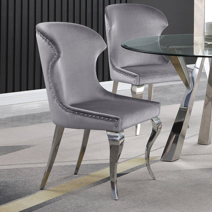 Cheyanne Fauteuil d'appoint à dossier en forme d'aile avec garniture à clous (lot de 2)