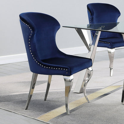 Cheyanne Fauteuil d'appoint à dossier en forme d'aile avec garniture à clous (lot de 2)