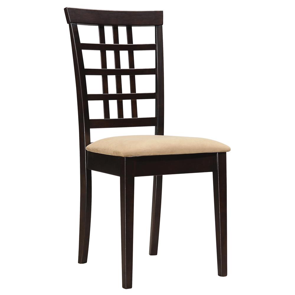 Chaises de salle à manger Kelso à dossier en treillis, couleur cappuccino (lot de 2)