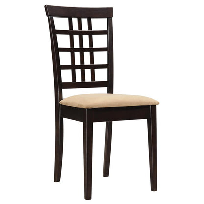 Chaises de salle à manger Kelso à dossier en treillis, couleur cappuccino (lot de 2)