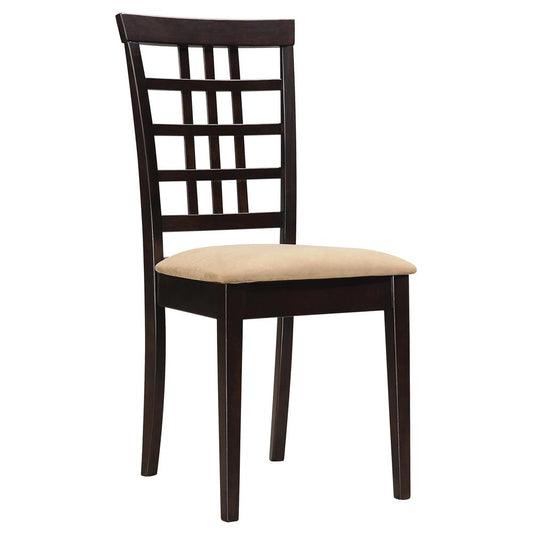 Chaises de salle à manger Kelso à dossier en treillis, couleur cappuccino (lot de 2)