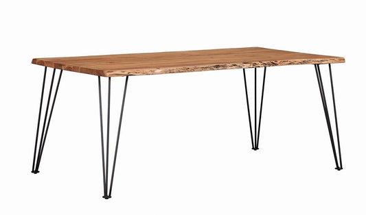 Table à manger rectangulaire Sherman en acajou naturel et noir mat