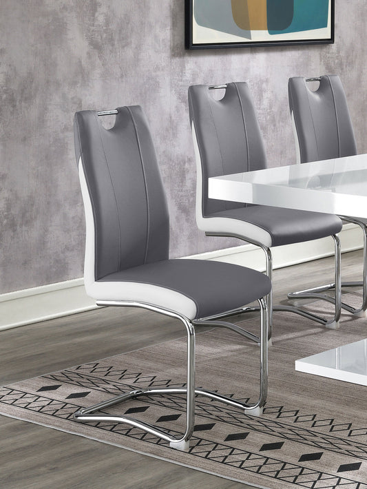 Chaises de bar rembourrées Brooklyn avec cadre en S (lot de 4) gris et blanc