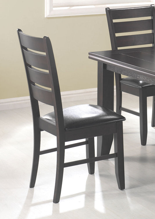 Chaises de bar Dalila avec dossier en forme d'échelle, couleur cappuccino et noir (lot de 2)