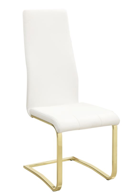 Chaises d'appoint Montclair, blanc et laiton rustique (lot de 4)