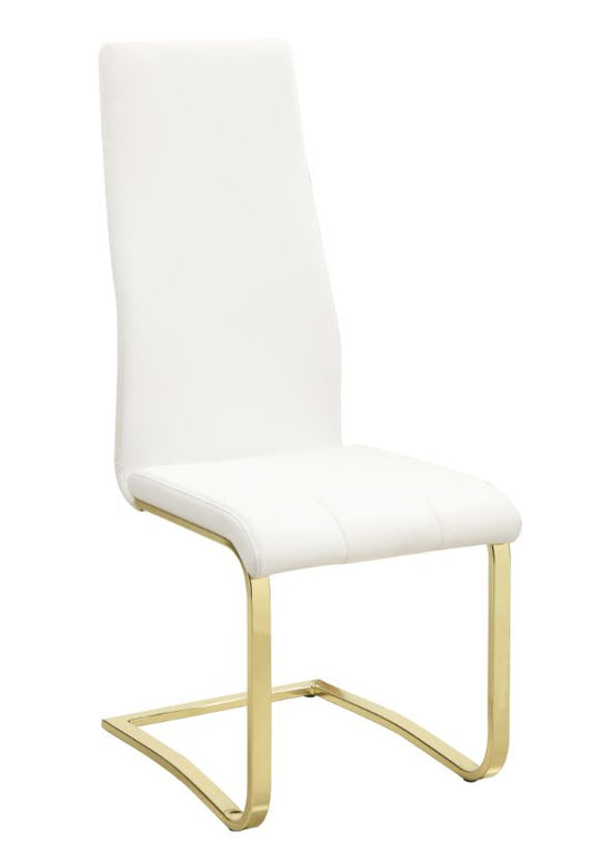 Chaises d'appoint Montclair, blanc et laiton rustique (lot de 4)