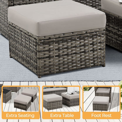 Ottomans en osier pour patio (lot de 2) -- Liquidation