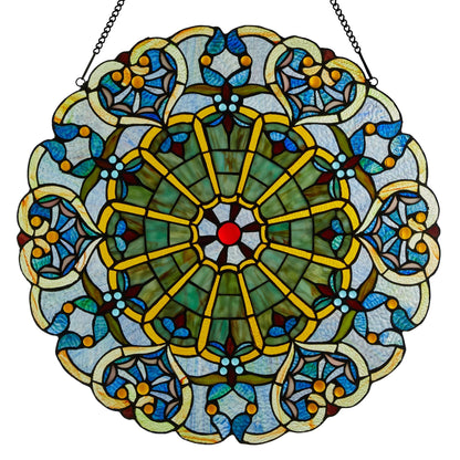 Panneau de vitrail victorien de 56 cm de haut de River of Goods