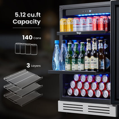 Réfrigérateur à boissons de 60 cm (24 pouces) - 140 canettes - pour sodas, vins et autres boissons - 60 cm (24 pouces)