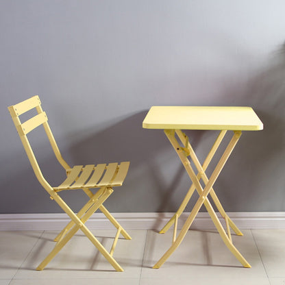 Ensemble de bistro minimaliste pour terrasse, 3 pièces, table carrée et chaises pliantes - 3 pièces