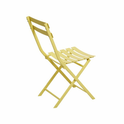 Ensemble de bistro minimaliste pour terrasse, 3 pièces, table carrée et chaises pliantes - 3 pièces