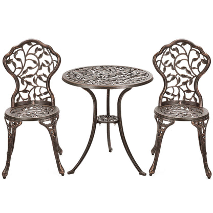 Ensemble de bistro d'extérieur 3 pièces, ensemble de meubles de patio, ensemble table et chaises