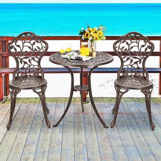Ensemble de bistro d'extérieur 3 pièces, ensemble de meubles de patio, ensemble table et chaises