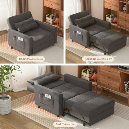 Canapé-lit convertible 3-en-1, canapé-lit escamotable, lit pliable pour salon.