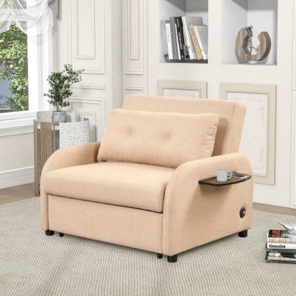 Canapé-lit 3-en-1 avec table d'appoint rabattable et ports USB de Harper&amp;Bright Designs