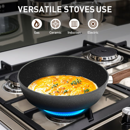 Ensemble de 30 pièces pour cuisine, ustensiles de cuisine et de pâtisserie en granit, ensemble de casseroles et poêles antiadhésives.