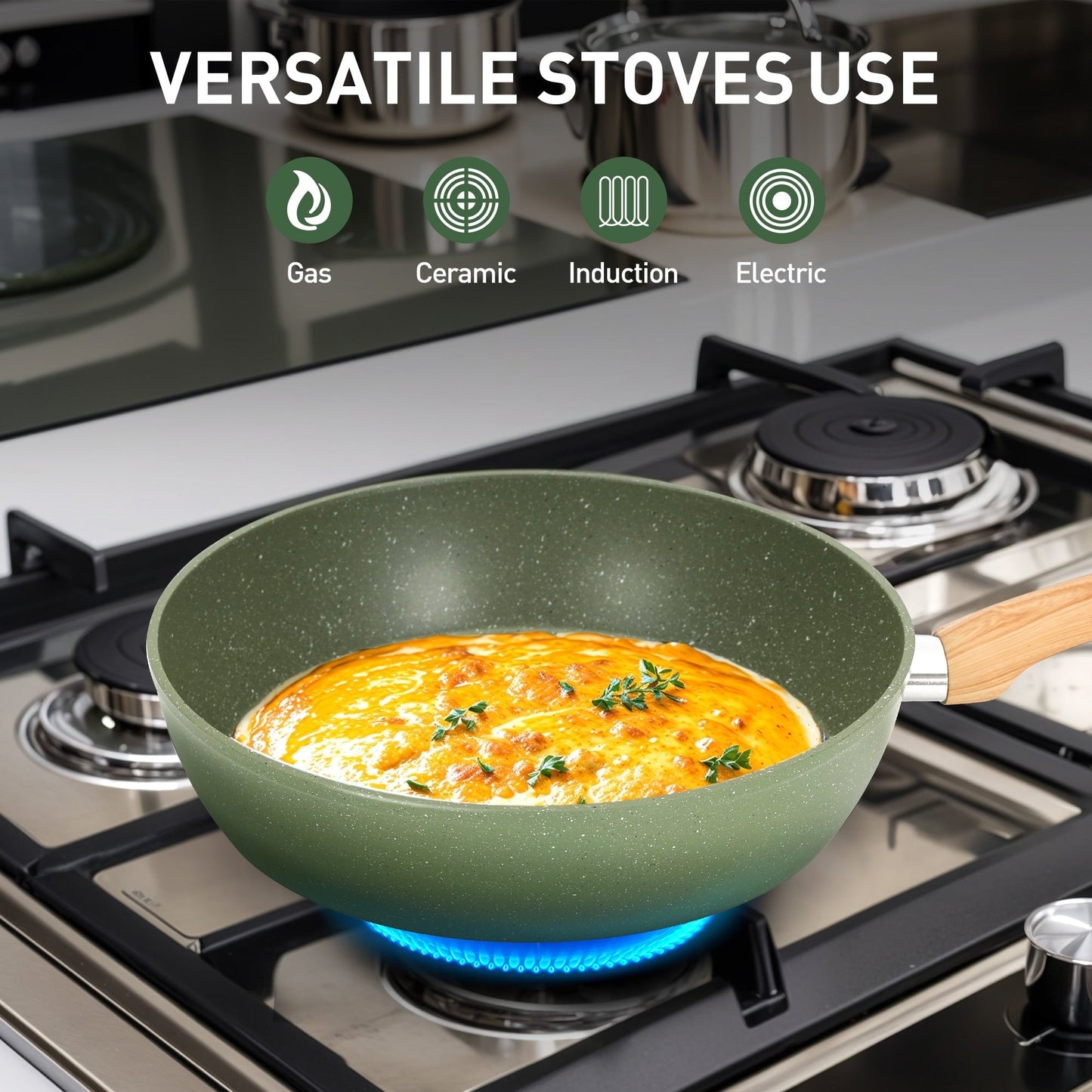 Ensemble de 30 pièces pour cuisine, ustensiles de cuisine et de pâtisserie en granit, ensemble de casseroles et poêles antiadhésives.