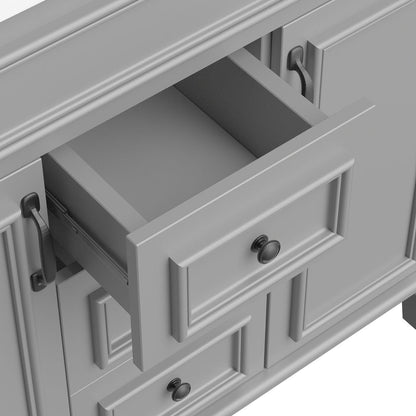 Meuble-lavabo moderne de 91 cm (36 pouces) pour salle de bain avec lavabo intégré et armoire à miroir, 2 portes et 2 tiroirs.