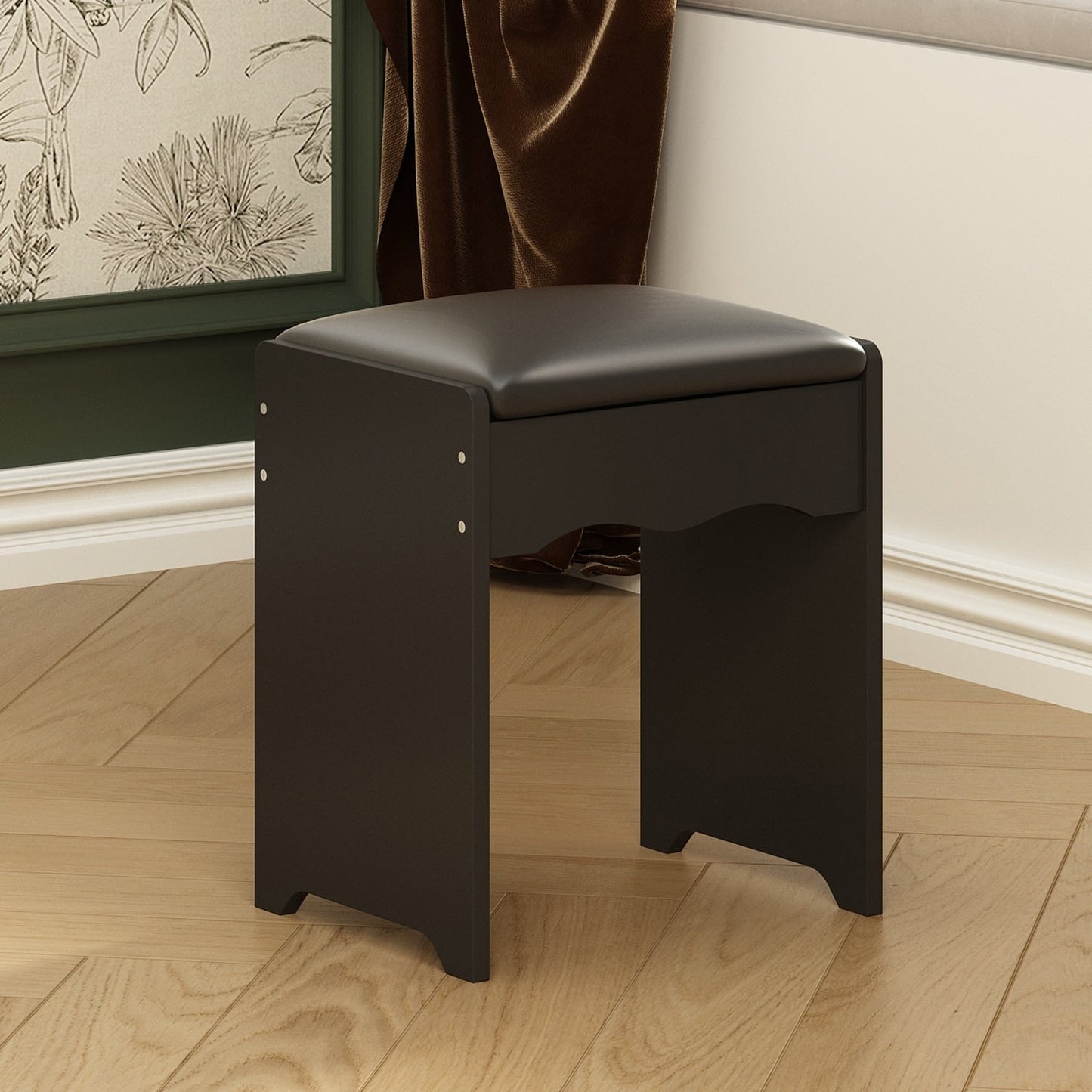 Ensemble coiffeuse et miroir de maquillage de 99,5 cm de large avec tabouret et miroir pour chambre à coucher