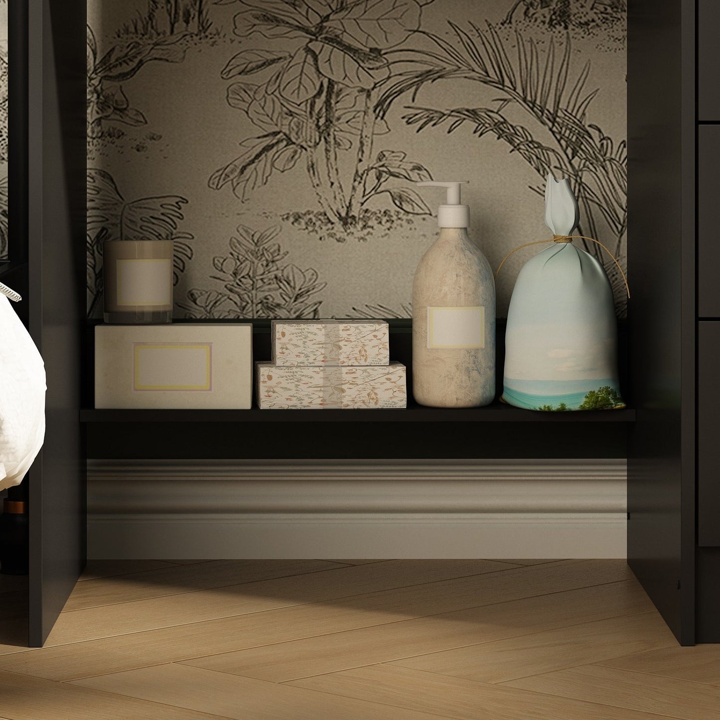 Ensemble coiffeuse et miroir de maquillage de 99,5 cm de large avec tabouret et miroir pour chambre à coucher