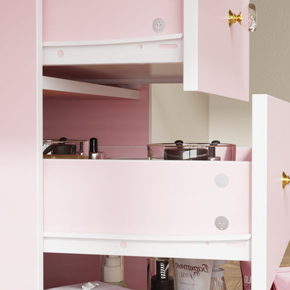 Ensemble de coiffeuse de maquillage de 99,5 cm de large avec tabouret et miroir