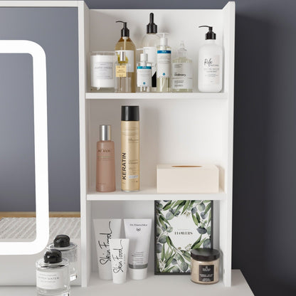 Ensemble coiffeuse et miroir de maquillage de 99,5 cm de large avec tabouret et miroir pour chambre à coucher