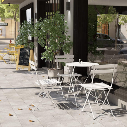 Ensemble de bistro pliable en métal 3 pièces, ensemble de conversation résistant aux intempéries pour l'intérieur et l'extérieur, pour patio, jardin, cour.
