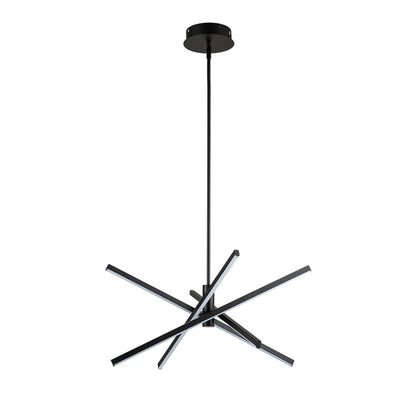 Luminaire suspendu linéaire en forme de sputnik, en aluminium noir/doré, à LED moderne, pour salon/salle à manger/cuisine.