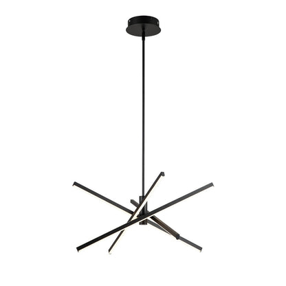 Luminaire suspendu linéaire en forme de sputnik, en aluminium noir/doré, à LED moderne, pour salon/salle à manger/cuisine.
