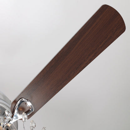 Ventilateur de plafond moderne à 5 pales réversibles, à montage encastré, avec télécommande, 48 pouces, avec cristaux.