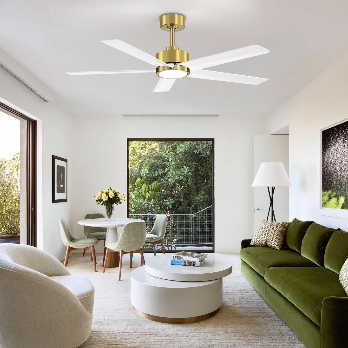 Ventilateur de plafond Breezary à 5 pales LED 65/52/42 avec kit d'éclairage et télécommande