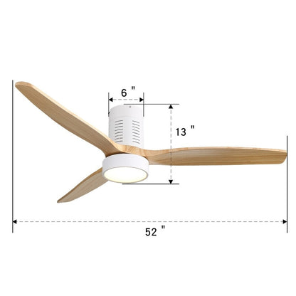 Ventilateur de plafond encastré de 52 pouces de style farmhouse avec éclairage et télécommande, moteur DC réversible.
