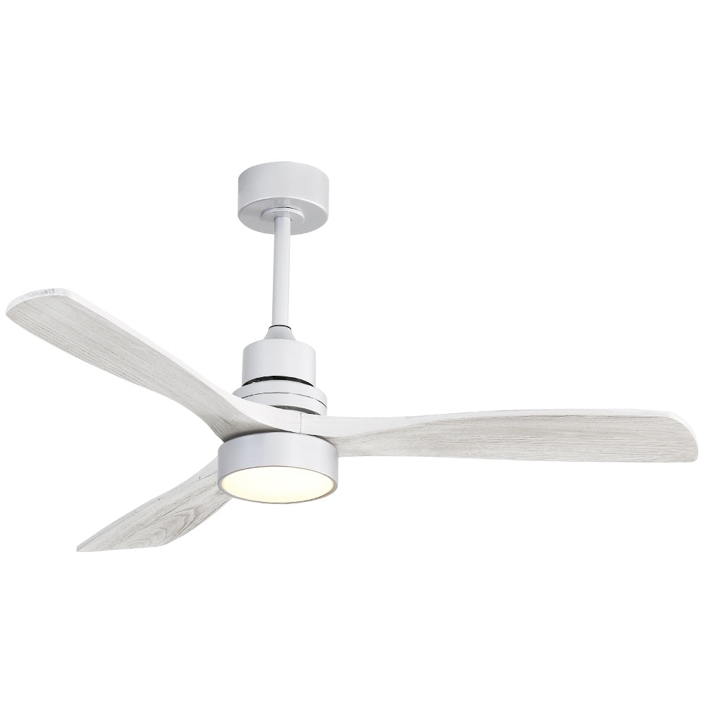 Ventilateur de plafond intérieur en bois Sofucor 52 avec télécommande, éclairage intégré en option.