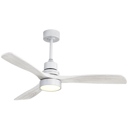 Ventilateur de plafond intérieur en bois Sofucor 52 avec télécommande, éclairage intégré en option.