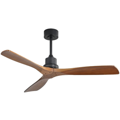 Ventilateur de plafond intérieur en bois Sofucor 52 avec télécommande, éclairage intégré en option.