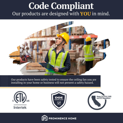 Ventilateur de plafond LED à 52 pouces Prominence Home Sivan Bronze, style farmhouse, avec éclairage, télécommande