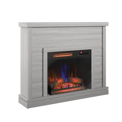 Mantel de cheminée à lambris de 52 pouces avec insert de foyer 3D
