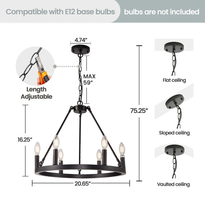 Luminaire à 24 lumières en forme de roue de chariot ronde de 54 pouces