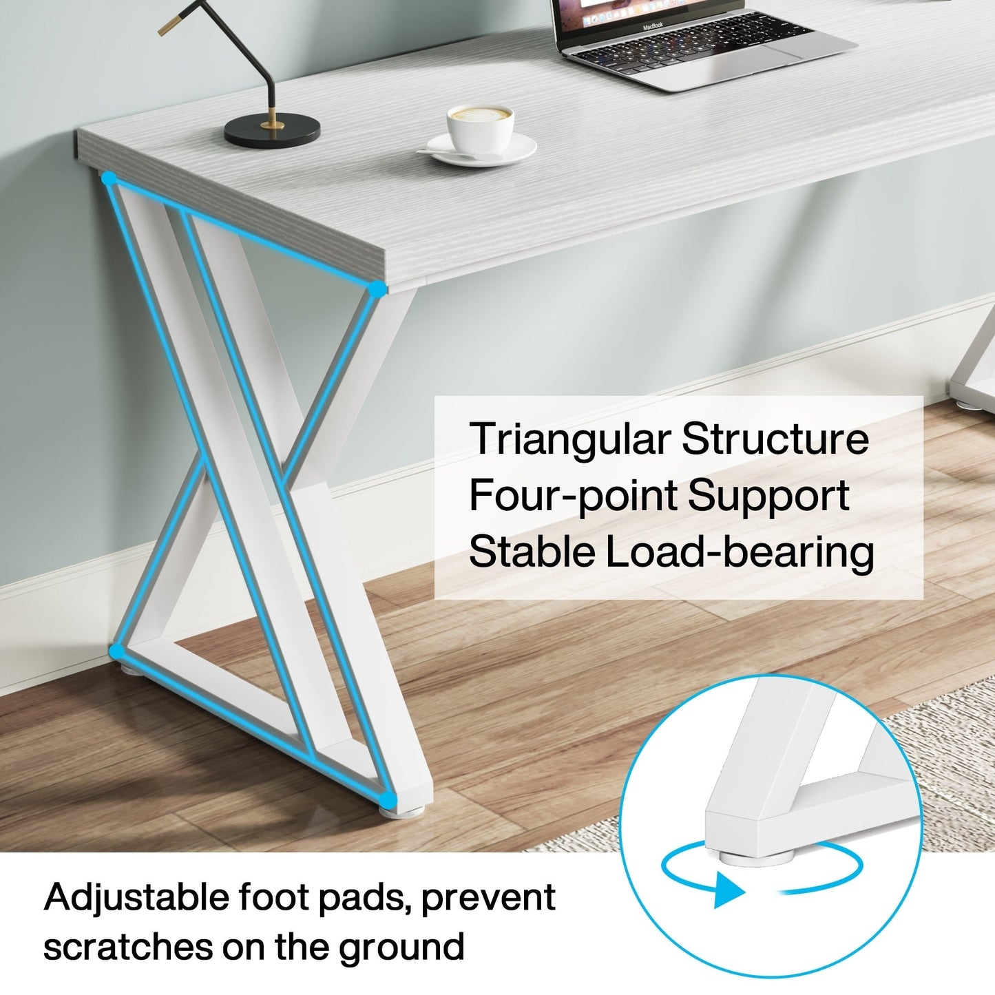 Bureau d'ordinateur robuste 55, bureau de bureau