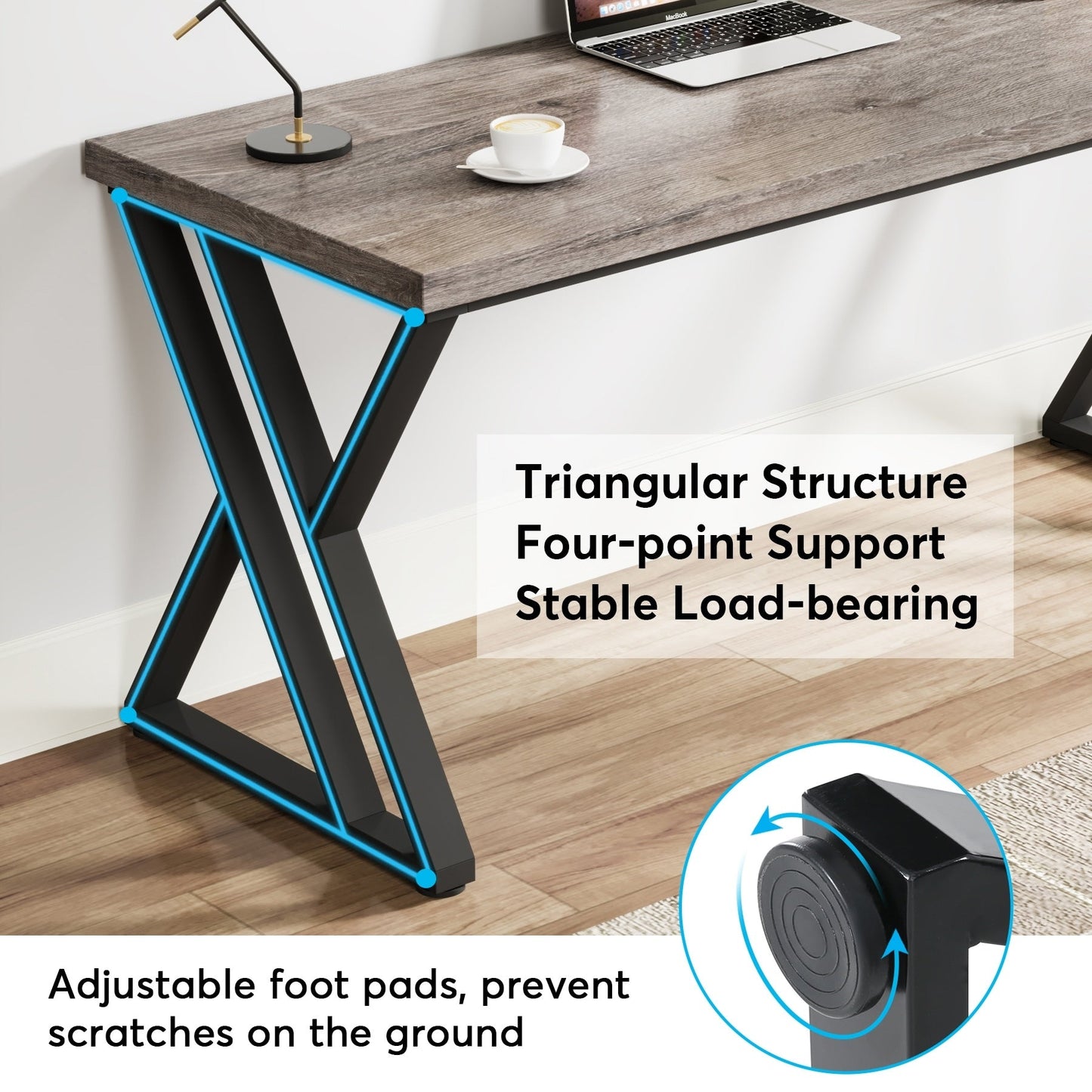 Bureau d'ordinateur robuste 55, bureau de bureau