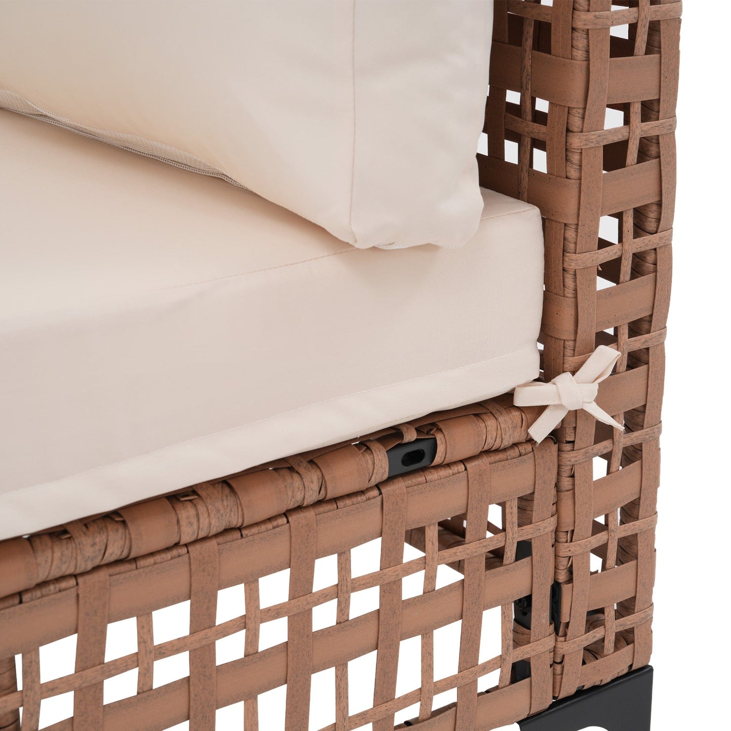 Ensemble de canapés modulaires d'extérieur pour 6 personnes avec coussins