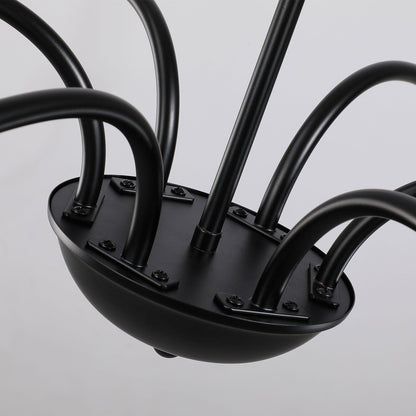 Luminaire minimaliste à 6 lumières de 64 pouces en noir mat / doré / chrome - N/A